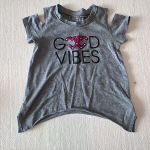 Boutique Brand- PRECIOUS CARGO: Gray Kids Tee with Pink Good Vibes Design